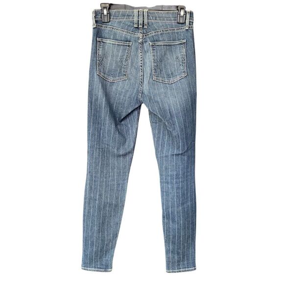 McGuire Women's Striped Skinny Jeans Blue Size 27 Medium Wash - Picture 2 of 9